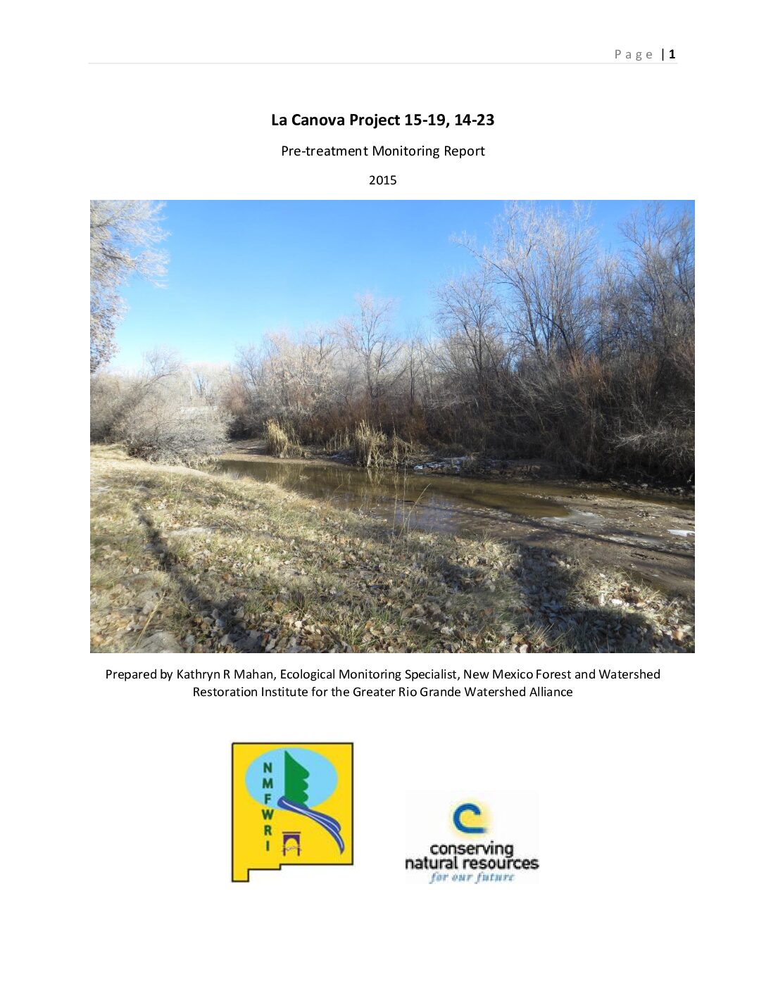 La Canova Pre-Treatment Monitoring 2015