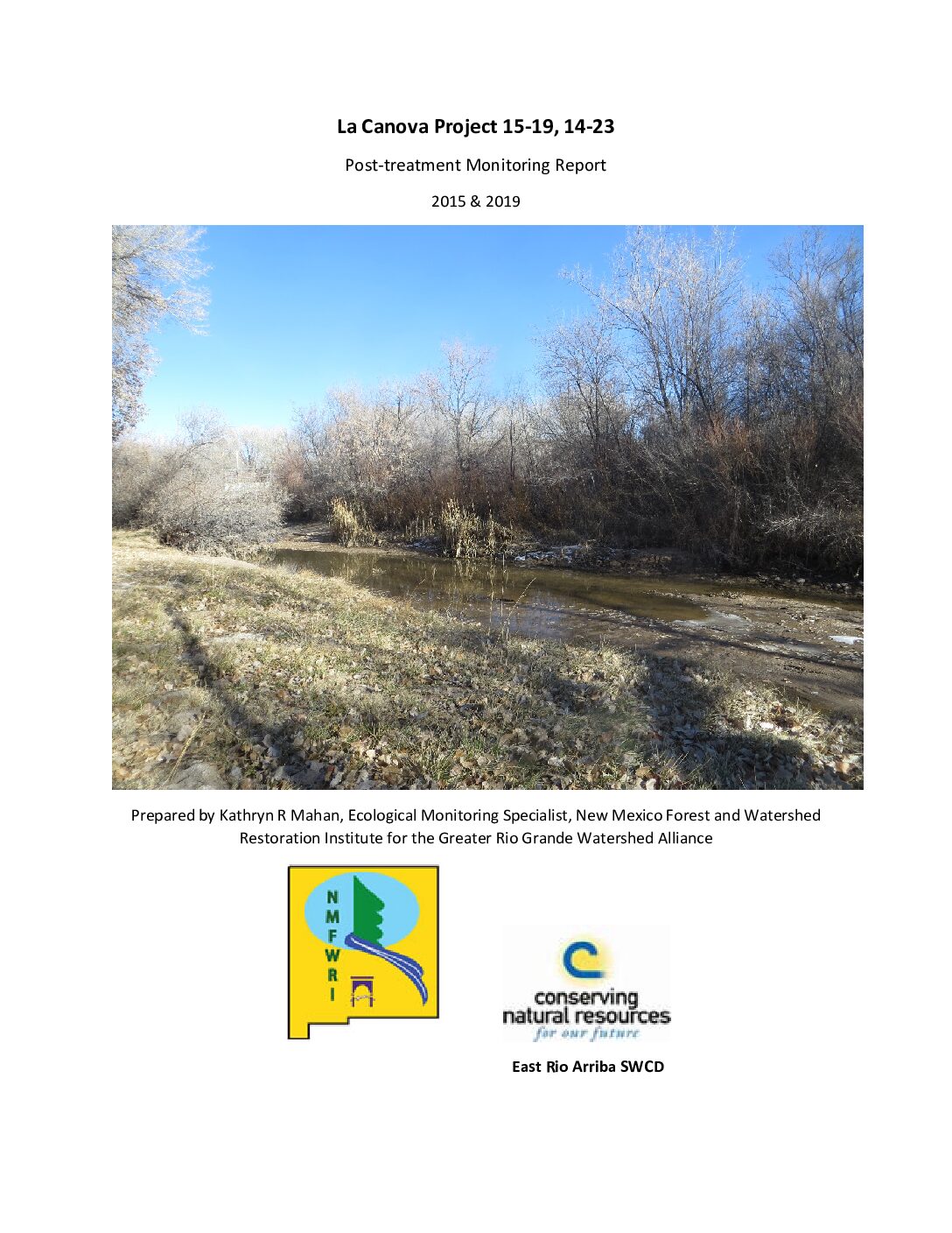 15-19, 14-23 La Canova Project, 5-yr Post-Treatment Monitoring Report, 2015 and 2019, GRGWA, East Rio Arriba SWCD