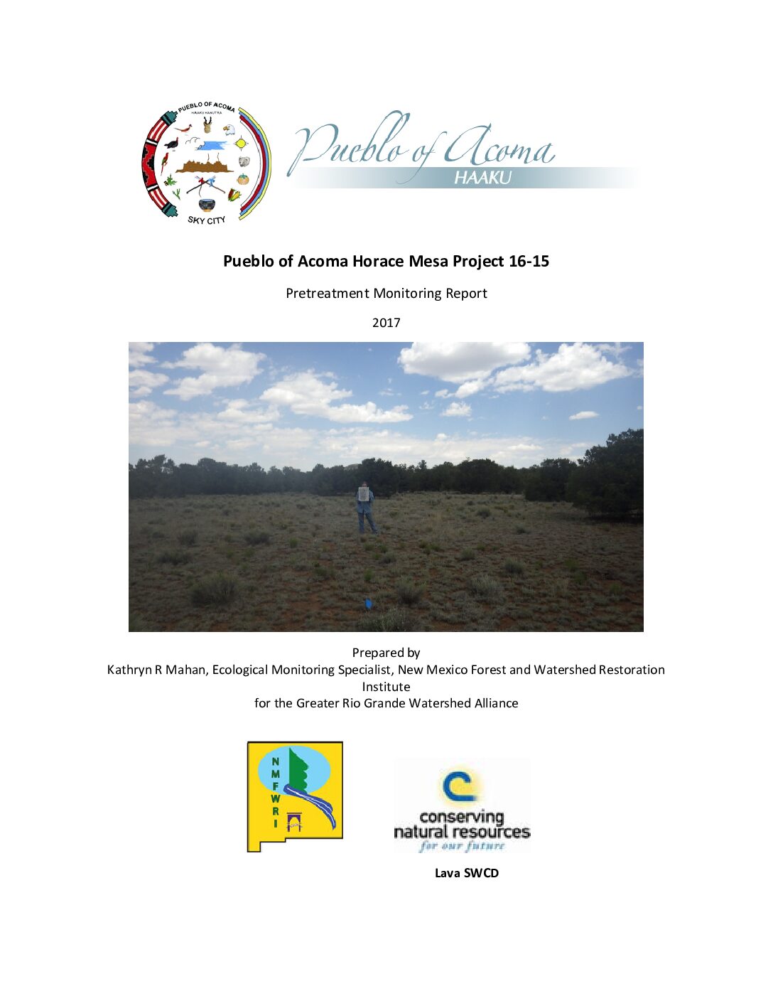 16-15 Pueblo of Acoma Horace Mesa Project, Pre-Treatment Monitoring Report, 2017, GRGWA