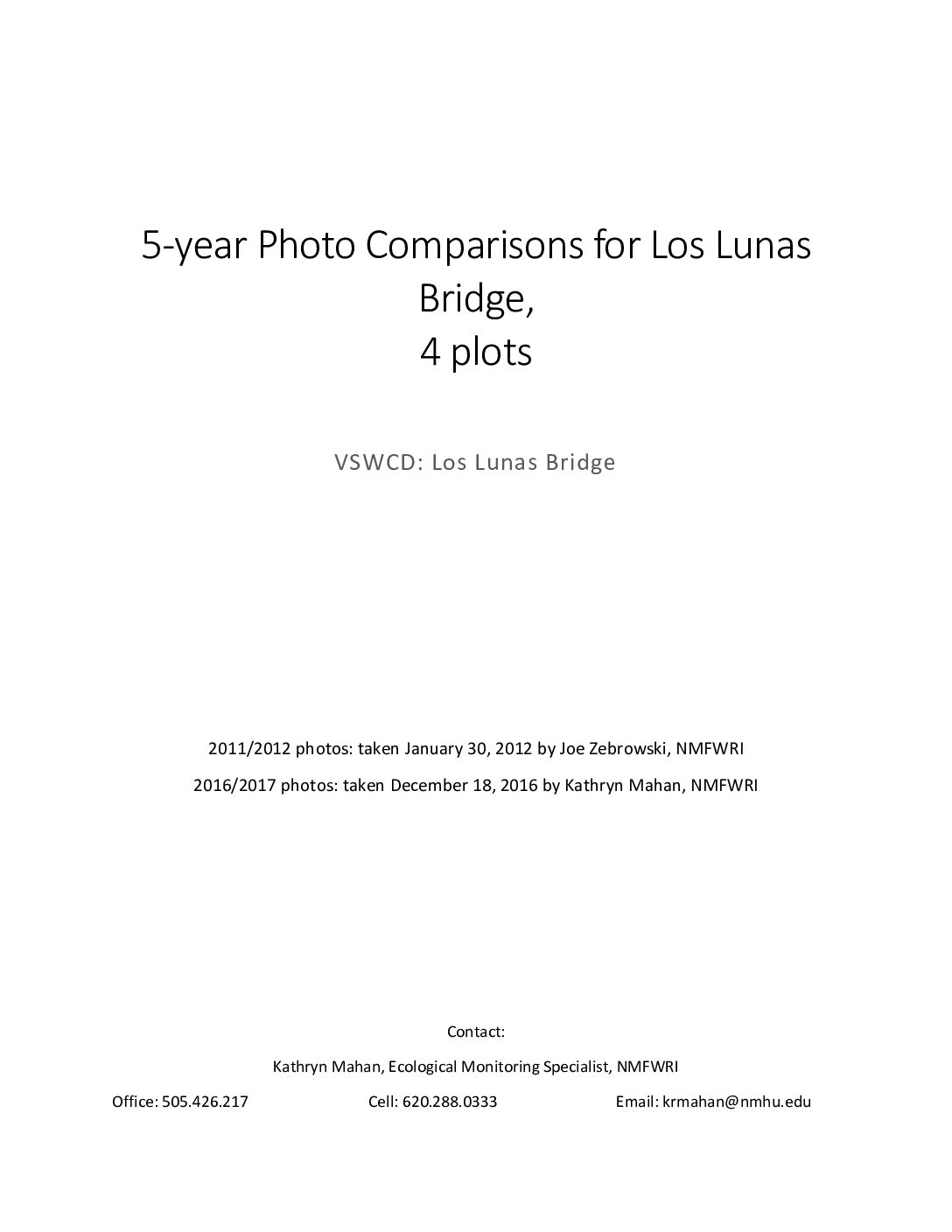Los Lunas Bridge, 5-year Photo Comparisons