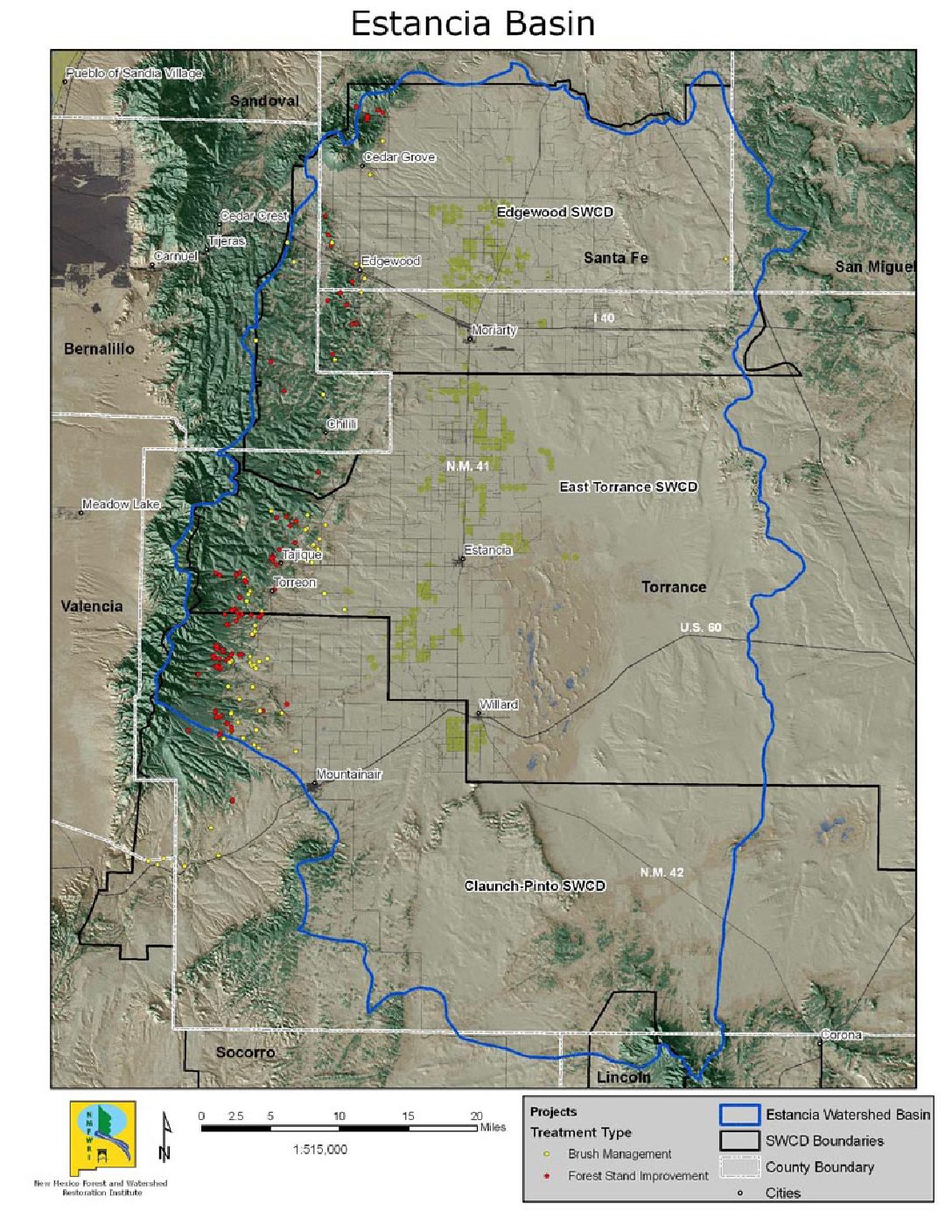 Estancia Basin Thinning Projects Map