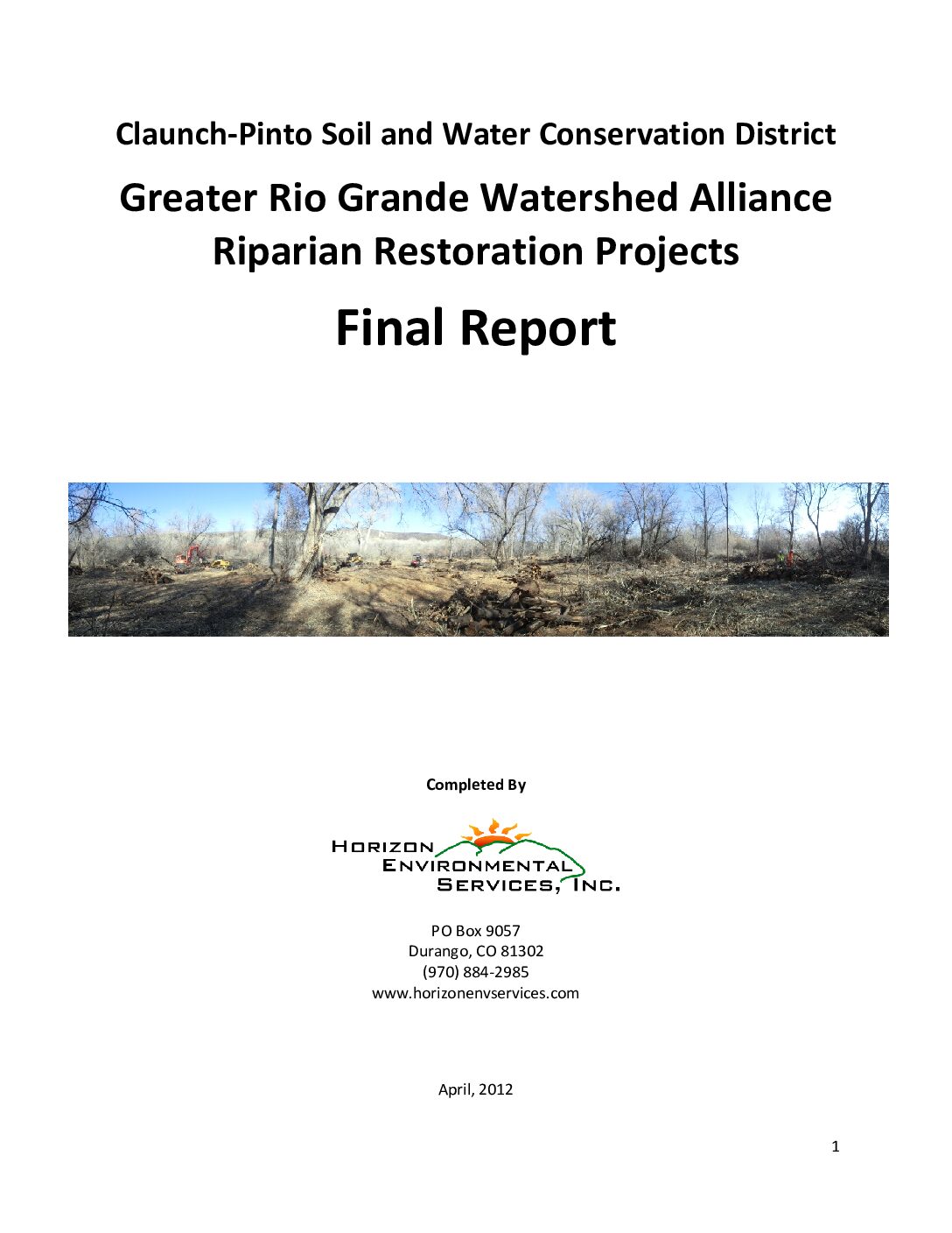 2012 Horizon Environmental Services Final Report