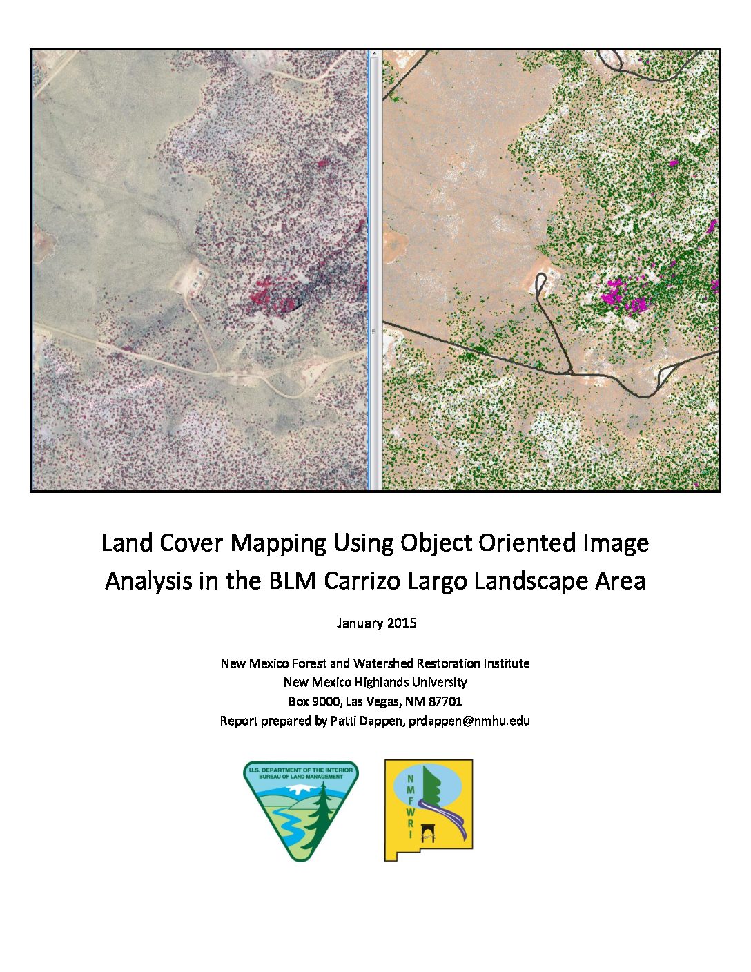 Land Cover Mapping Using Object Oriented Image Analysis in the BLM Carrizo Largo Landscape Area