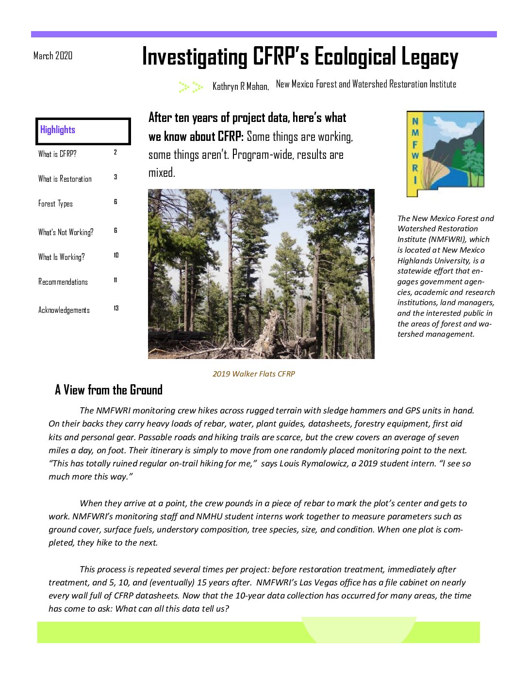 Investigating CFRP's Ecological Legacy