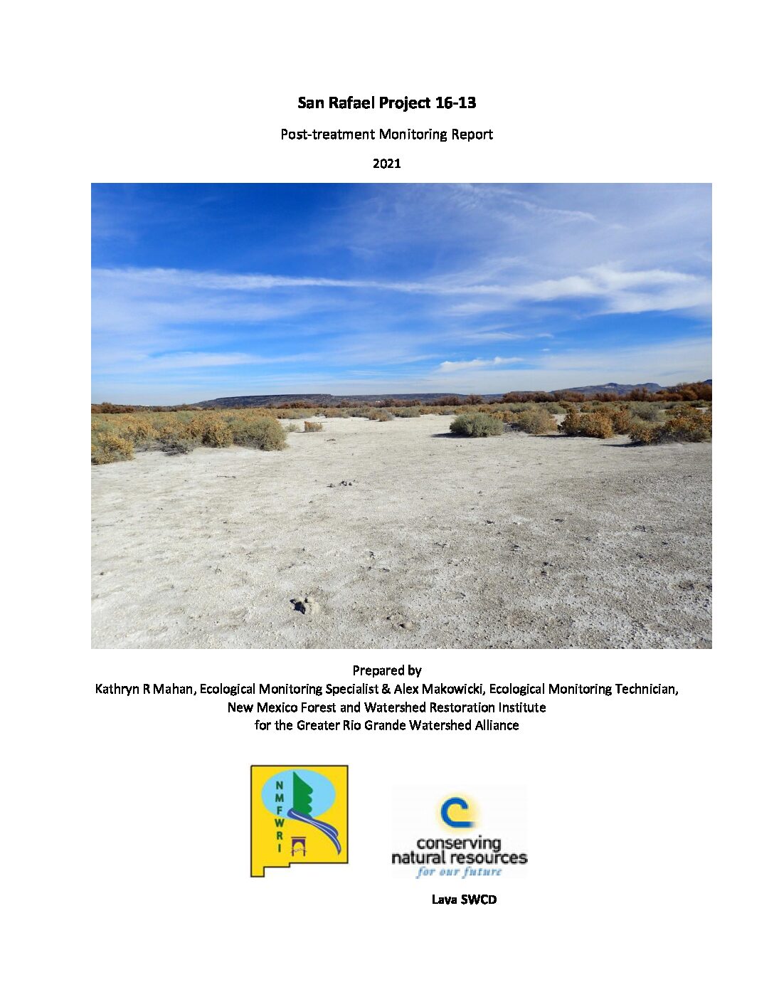 San Rafael 16.13 Post-treatment Monitoring Report 2021