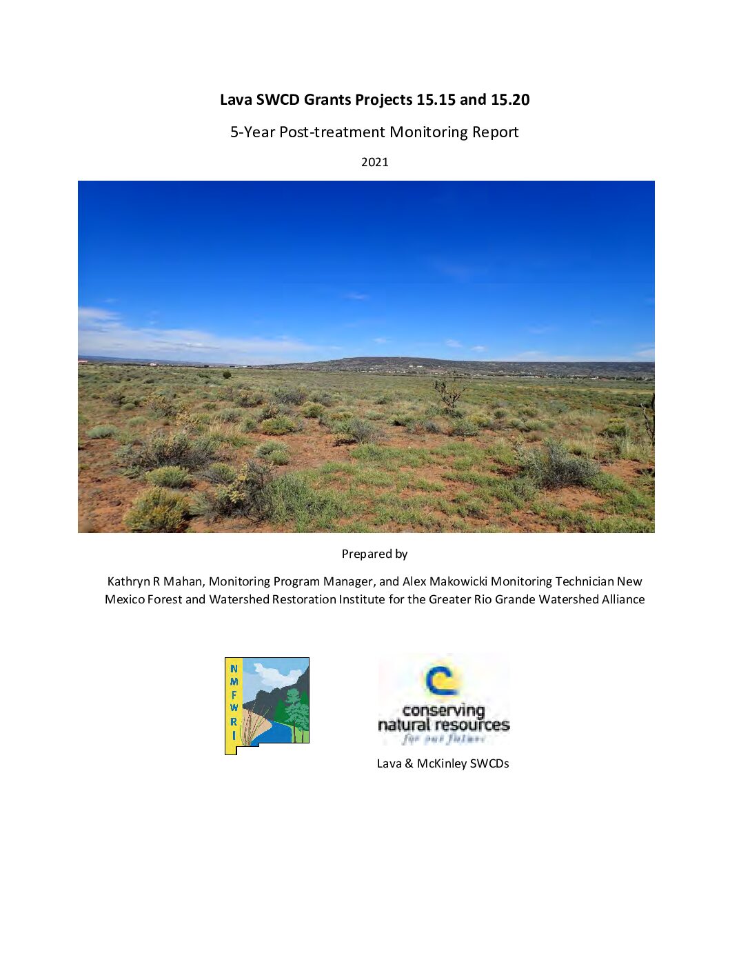 15.15 and 15.20 Grants Projects, 5-yr Post-Treatment Report, 2021, GRGWA, Lava SWCD