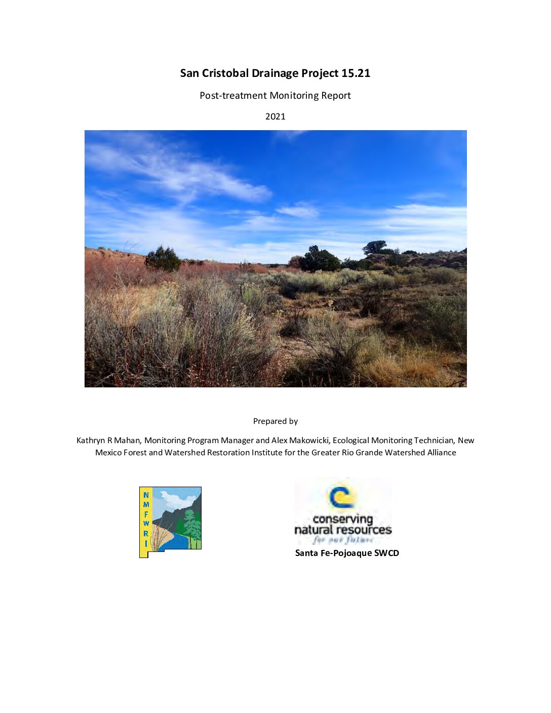 15.21 San Cristobal Drainage, 5-yr Post-Treatment Report, 2021, GRGWA, Santa Fe-Pojoaque SWCD