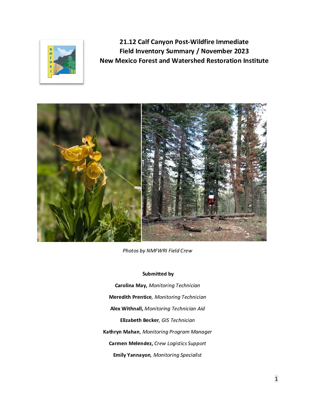 21.12 Calf Canyon CFRP, PostFire Immediate Field Inventory, 2023, USFS, UPL_PFIRE