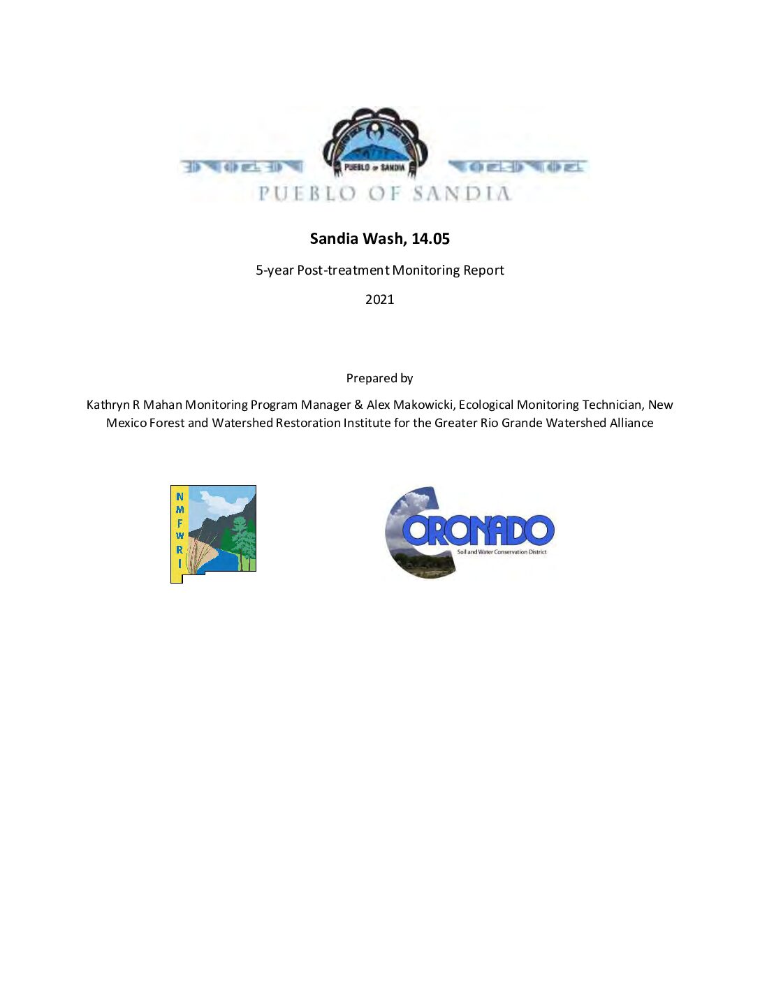14.05 Sandia Wash, Pueblo of Sandia Project, 5-Yr Post-Treatment Report, 2021, GRGWA, Coronado SWCD