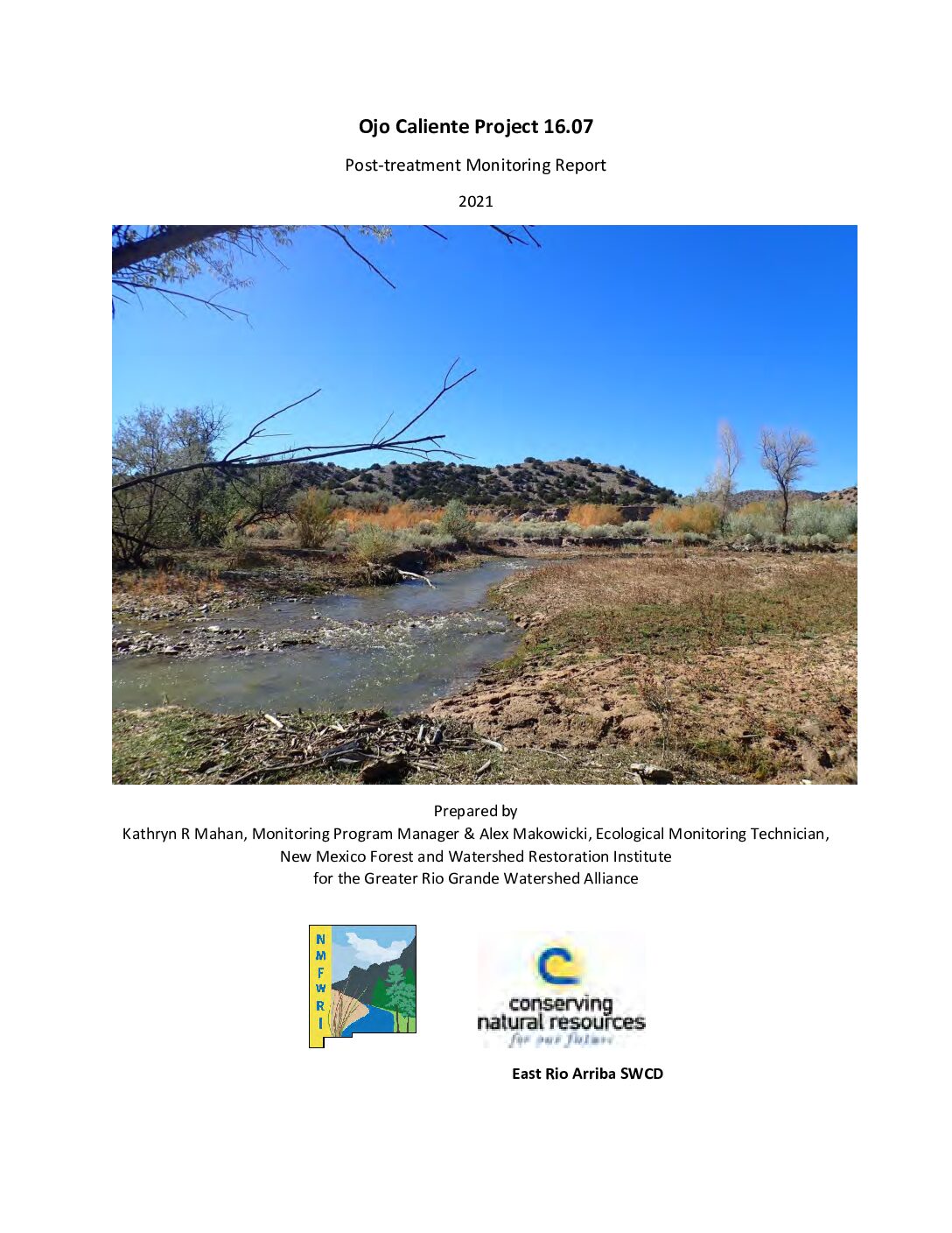 16.07 Ojo Caliente, 5-yr Post-Treatment Monitoring Report, 2021, GRGWA, East Rio Arriba SWCD