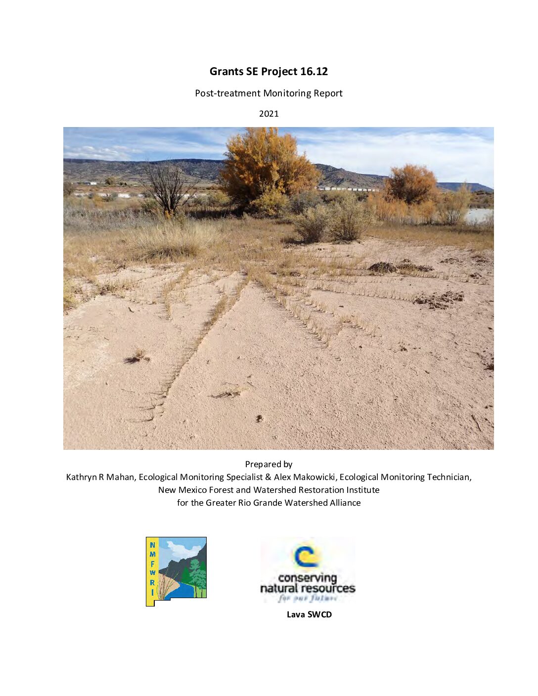 16.12 Grants SE, 5-yr Post-Treatment Monitoring Report, 2021, GRGWA, Lava SWCD