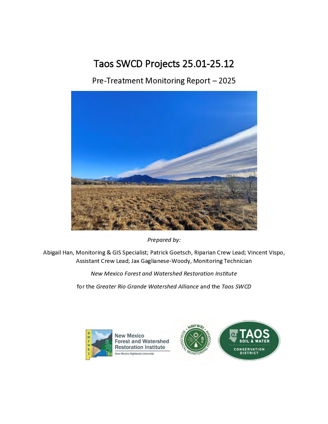 25.01-25.12 Taos, Pre-tx, Taos SWCD, 2025, GRGWA