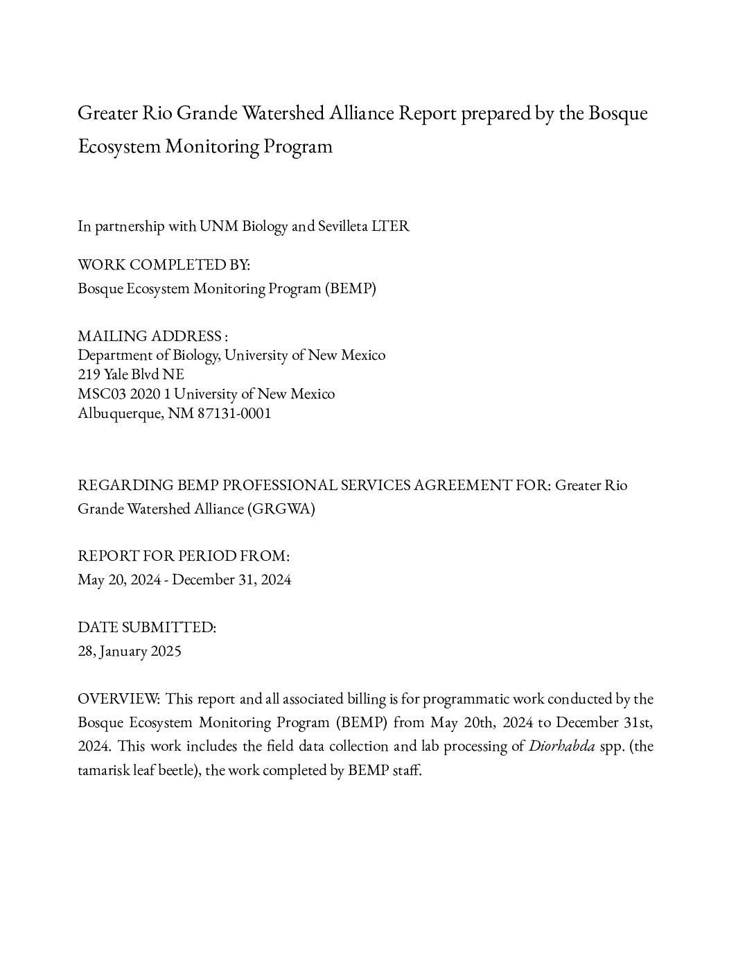 BEMP GRGWA 2024 TLB Report