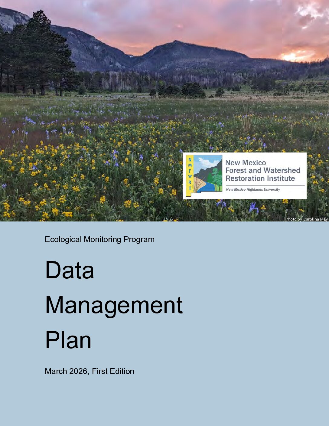 Ecological Monitoring Data Management Plan v1.0, 2026
