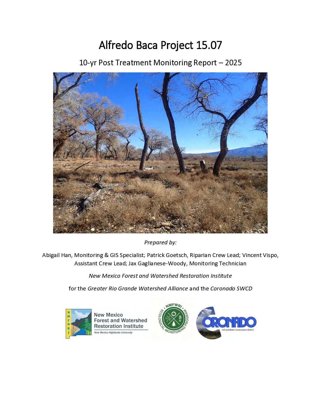 15.07 Alfredo Baca, 10-yr-post-treatment, Coronado SWCD (COSWCD), 2025, GRGWA